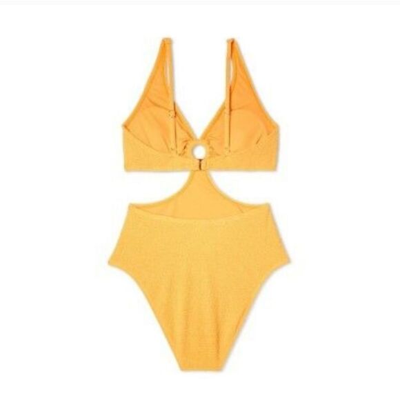 🆕🔥Shade & Shore Pucker Textured Ring Detail Monokini One Piece Swimsuit - Picture 5 of 6